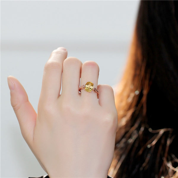 IRENE Yellow Citrine Gemstone Rings