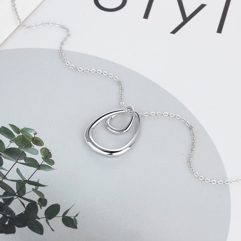 Interlocked Double Water Drop Necklaces