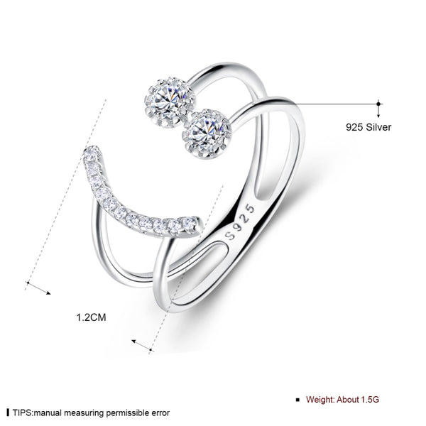 Sparkling Cubic Zirconia Smile Face Design Rings