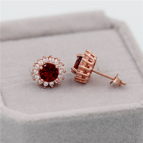 Red Crystal Earrings Women