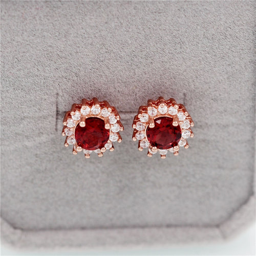 Red Crystal Earrings Women