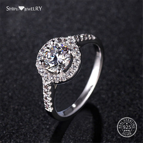 Created Moissanite Ring for Women Real 100% 925 Sterling Silver