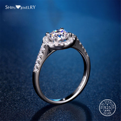 Created Moissanite Ring for Women Real 100% 925 Sterling Silver