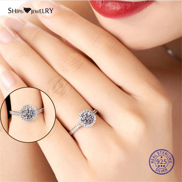 Created Moissanite Ring for Women Real 100% 925 Sterling Silver