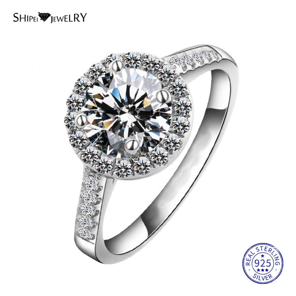 Created Moissanite Ring for Women Real 100% 925 Sterling Silver