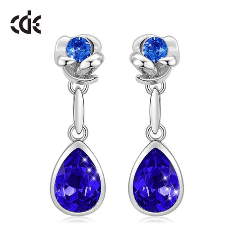 Rose Flower & Teardrop Statement Earrings Women