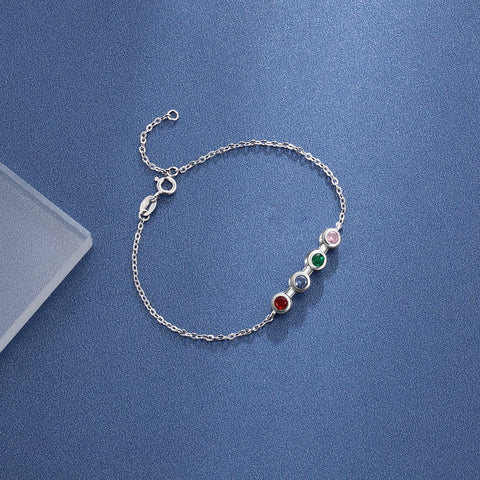 Elegant Chain Bracelet with Birthstone