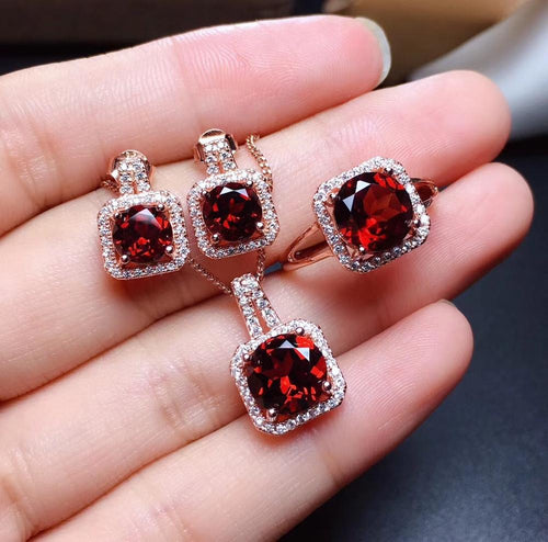 Red Gems Jewelry Set