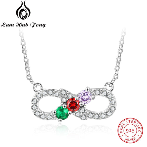 3 Birthstone Necklace for Women