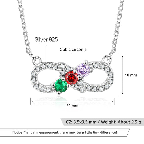 3 Birthstone Necklace for Women