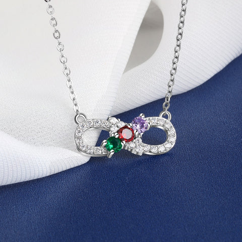 3 Birthstone Necklace for Women