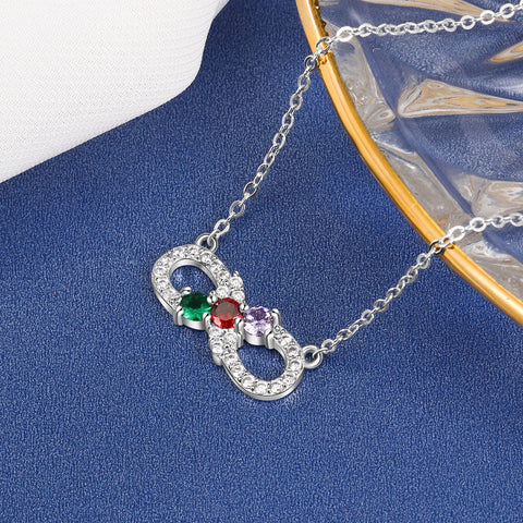 3 Birthstone Necklace for Women