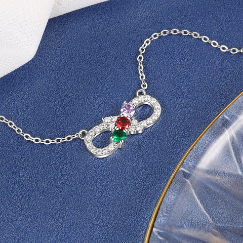 3 Birthstone Necklace for Women