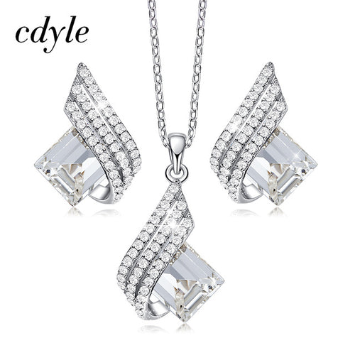 Elegant Zircon Necklace Earrings Set