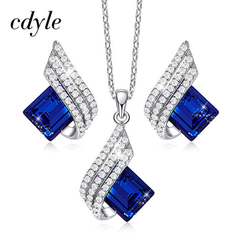 Elegant Zircon Necklace Earrings Set