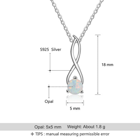 White Opal Necklace Women Infinity