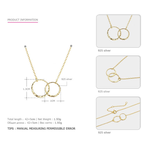 Double Circle Necklace  for Women