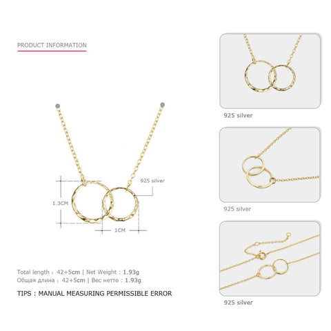 Double Circle Necklace  for Women