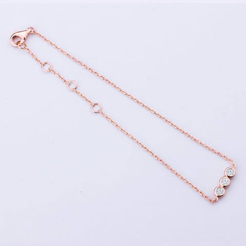 Simple Three Zircon Bracelet