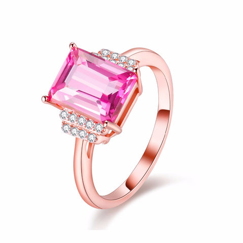 GRETHE Princess Ring With Pink Gems