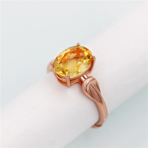 IRENE  Yellow Citrine Gemstone Rings