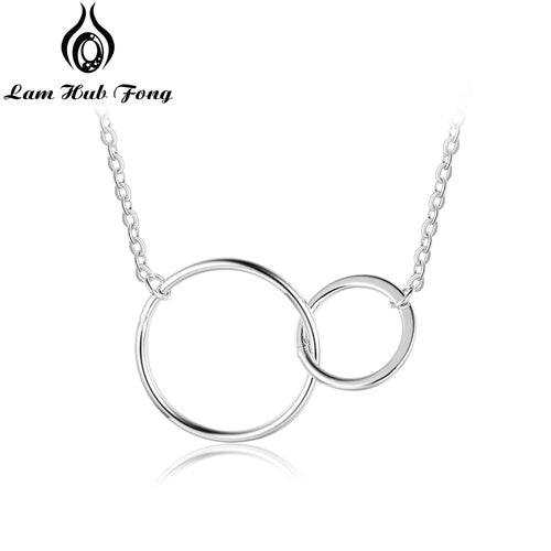 Sterling Silver Double Circle Necklace