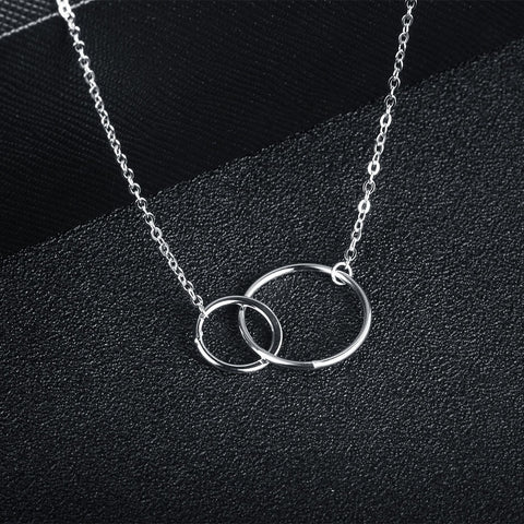 Sterling Silver Double Circle Necklace