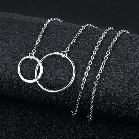 Sterling Silver Double Circle Necklace