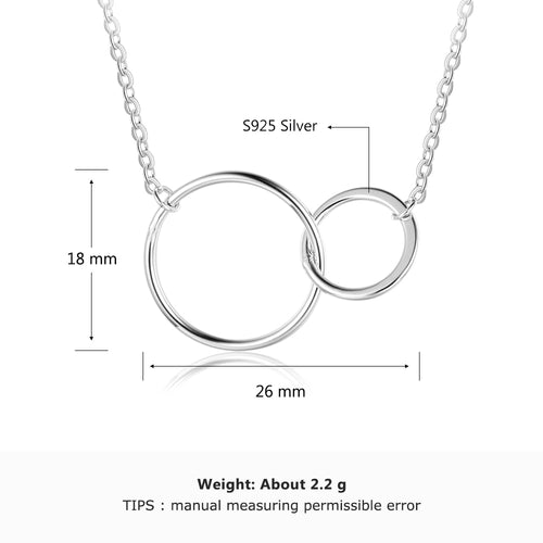 Sterling Silver Double Circle Necklace