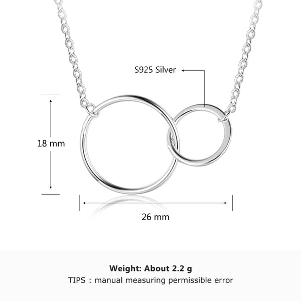 Sterling Silver Double Circle Necklace