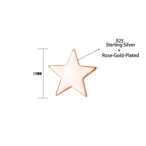 Star Stud Earring 14k Rose Gold Plated