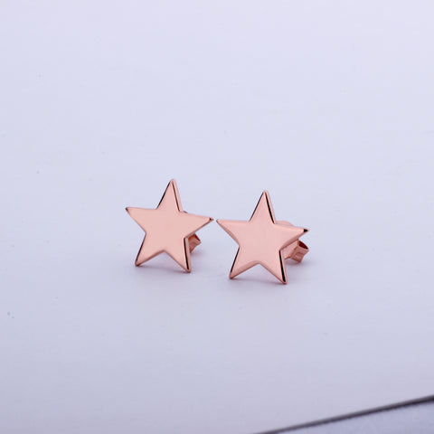 Star Stud Earring 14k Rose Gold Plated