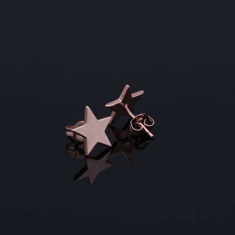 Star Stud Earring 14k Rose Gold Plated