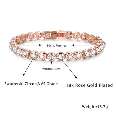 Rose Gold Bracelet with Cubic Zirconia