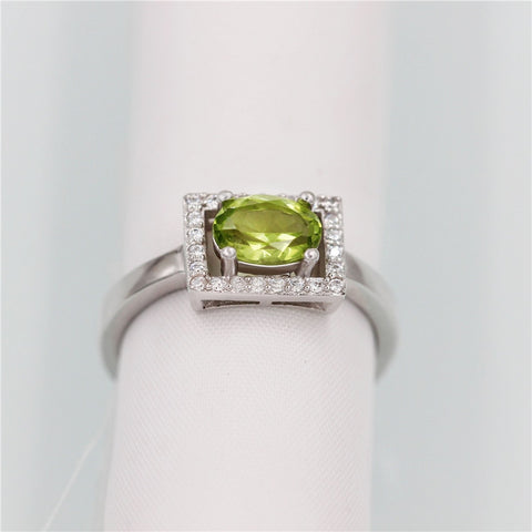 Rings for Women with Natural Green Stone