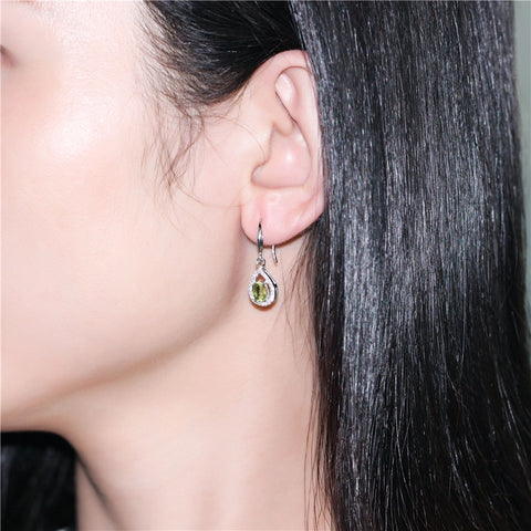 Simple Drop Green Earrings