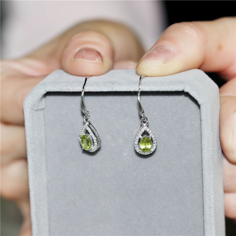 Simple Drop Green Earrings