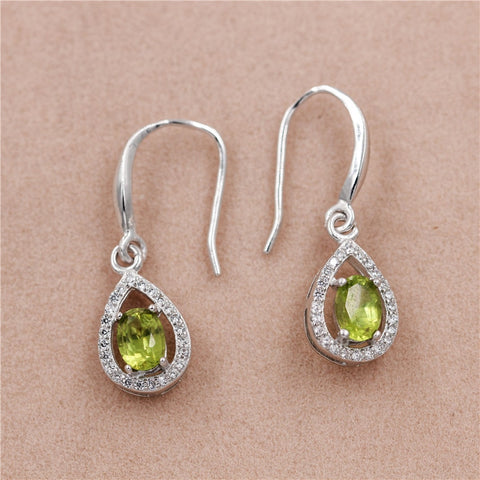 Simple Drop Green Earrings