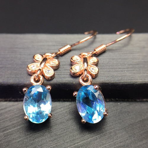 Natural Blue Drop Earrings