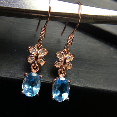 Natural Blue Drop Earrings