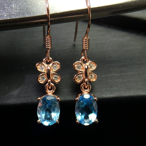 Natural Blue Drop Earrings