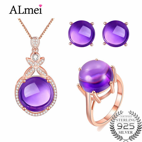 Purple Crystal Jewelry Set