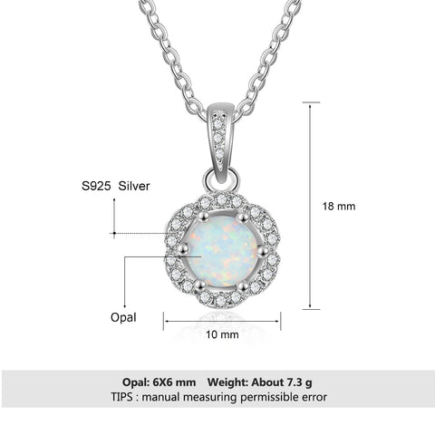 Flower Pendant Necklace with Zirconia