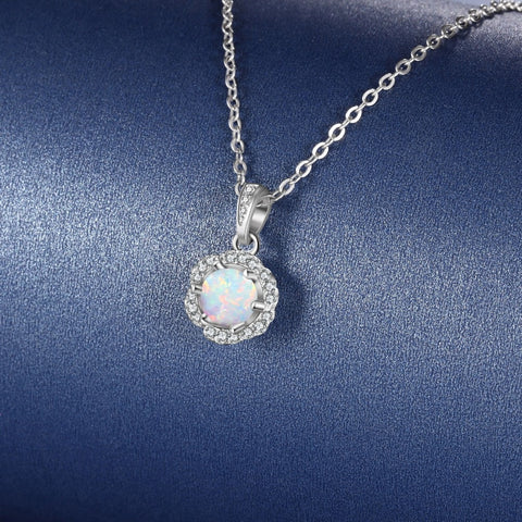 Flower Pendant Necklace with Zirconia