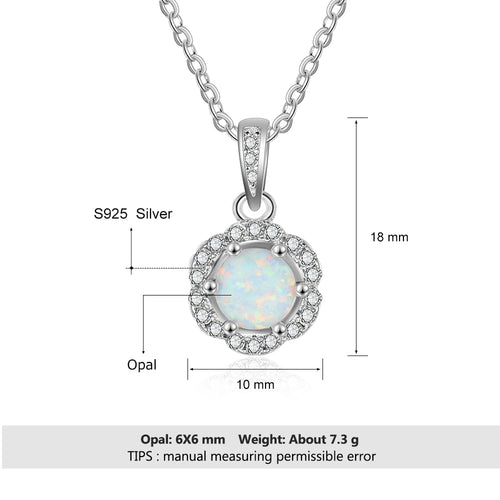 Flower Pendant Necklace with Zirconia