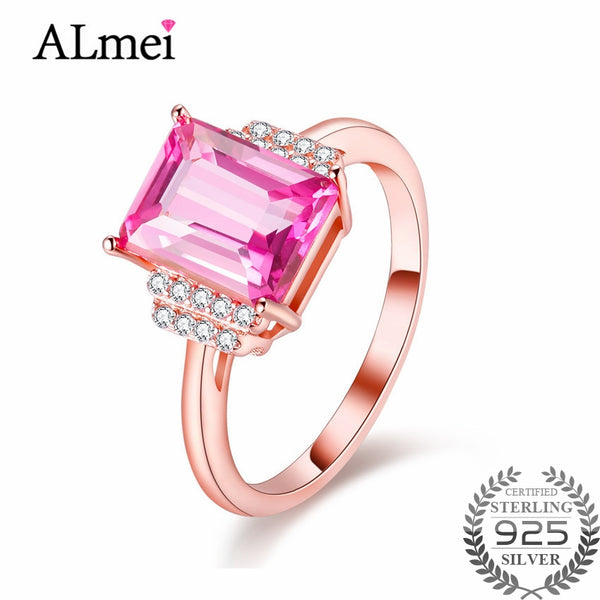 GRETHE Princess Ring With Pink Gems